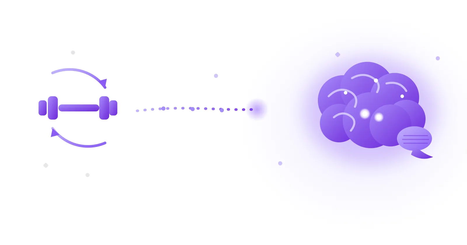 How muscle memory works, illustrated: a practised movement connecting to a glowing violet brain with the basal ganglia and cerebellum highlighted, showing muscle memory lives in the brain